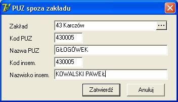 Po wyborze funkcji zostanie wyświetlone okno, z funkcjami umożliwiającymi wprowadzanie, edycję i usuwanie zapisów: Po kliknięciu na nazwę kolumny wyświetlane zapisy zostaną wyświetlone w kolejności