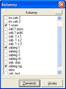 Po zatwierdzeniu wybranych kolumn, otrzymamy zestawienie: Porównanie - kolejna funkcja,