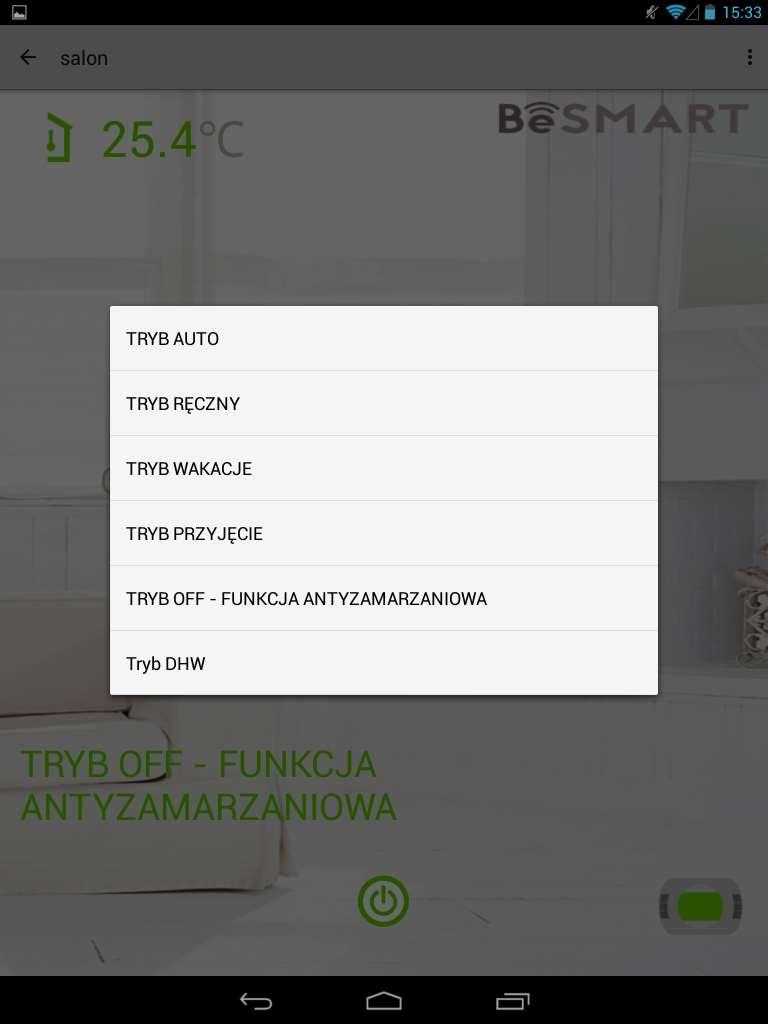 trybie DHW (c.w.u.) kocioł ustawi się na tryb Lato.