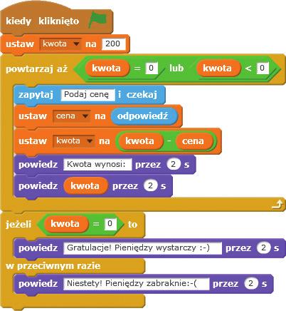 1.1. Zapisywanie algorytmów na liczbach naturalnych w języku Scratch Ćwiczenie 5. Stosujemy polecenie powtarzaj aż do określenia warunków w prostej grze 1. 2. 3.