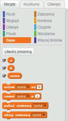 1.1. Zapisywanie algorytmów na liczbach naturalnych w języku Scratch 1 Tworzenie programów w języku Scratch Aby utworzyć program w języku Scratch, należy umieścić odpowiednie polecenia w obszarze