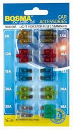 20 YELLOW 2195 830157 1pc 1/10/100 25 NATURAL 2201 830158 1pc 1/10/100 30 GREEN 2218 830159 1pc 1/10/100 BLADE FUSES STANDARD 19 MM LIGHT INDICATOR BLISTER CONTENT CODE NO REF. EAN UNIT PACK.