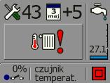 6. Alarmy i komunikaty. Podczas pracy kotła mogą występować różnego rodzaju stany alarmowe i komunikaty. Przedstawiane są one w postaci ikon na ekranie roboczym regulatora.