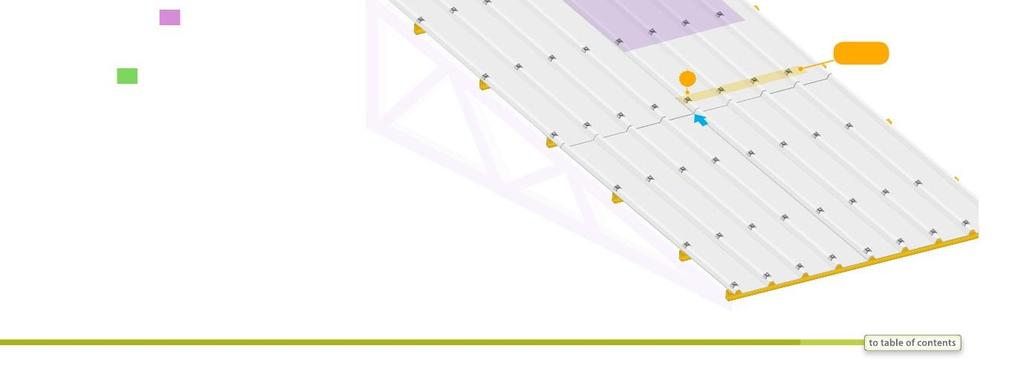 Profil INDUSTRIL Montaż Montaż drugiego panelu Ostrożnie umieścić panel. Upewnij się, że jest wyrównany z sąsiednim panelem (niebieska strzałka).