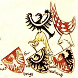 Fragment średniowiecznego herbarz niemieckiego Herb i