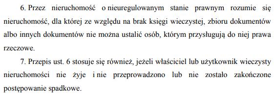 Podane zagadnienie: regulowanie stanów prawnych nieruchomości niejasne. Uregulowany stan prawny w zakresie dokumentacji stwierdzającej stan prawny nieruchomości (np.