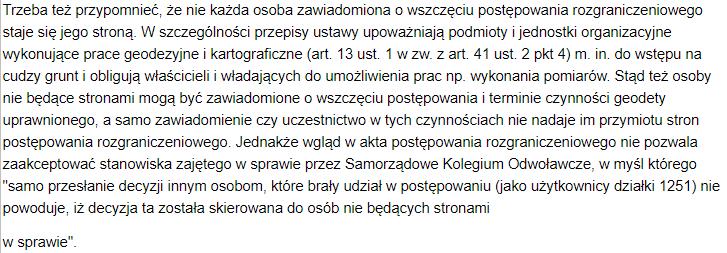 Udział w postępowaniu właścicieli nieruchomości przylegających jednym punktem do rozgraniczanych nieruchomości.