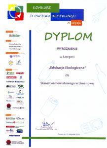 Starostwo Powiatowe w Limanowej otrzymało wyróżnienie w tej kategorii jako dwie jednostki z całej Polski.