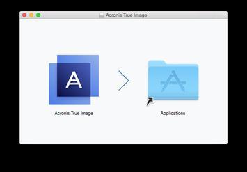 2. Kliknij dwukrotnie plik instalacyjny programu Acronis True Image 2019 (plik ma rozszerzenie.dmg). 3. Przeciągnij ikonę programu Acronis True Image 2019 do folderu Programy. 4.