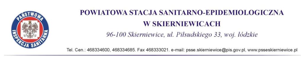 OFERTA BADAŃ YKONYANYCH ODDZIALE LABORATORYJNYM PSSE SKIERNIEICACH badanie akredytowane przez PCA, certyfikat akredytacji Nr AB 540 Lp.