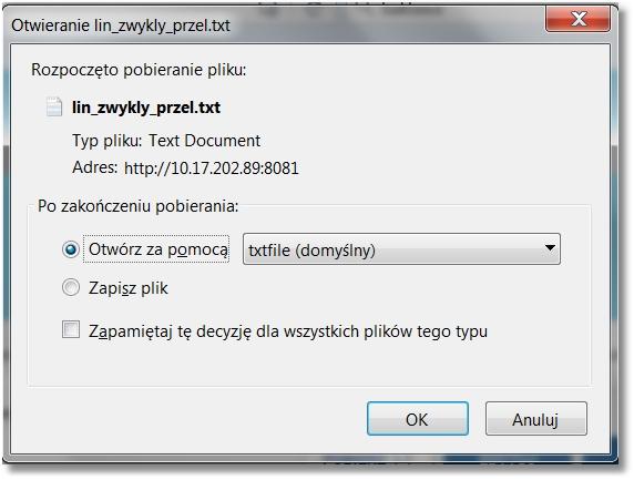 Rozdział 5 Konfiguracja importów System umożliwia wybór formatu odrębnie dla każdego importowanego pliku, w tym dla: przelewów zwykłych/własnych, szablonów przelewów zwykłych, szablonów przelewów US,