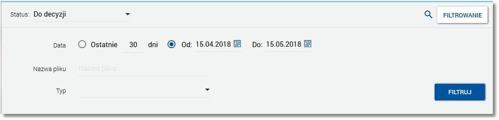 Rozdział 6 Lista zaimportowanych przelewów/szablonów przelewów Aby powrócić do pełnej listy importów należy usunąć z pola wyszukiwania wprowadzoną treść za pomocą klawiszy [Backspace]/[Delete] z