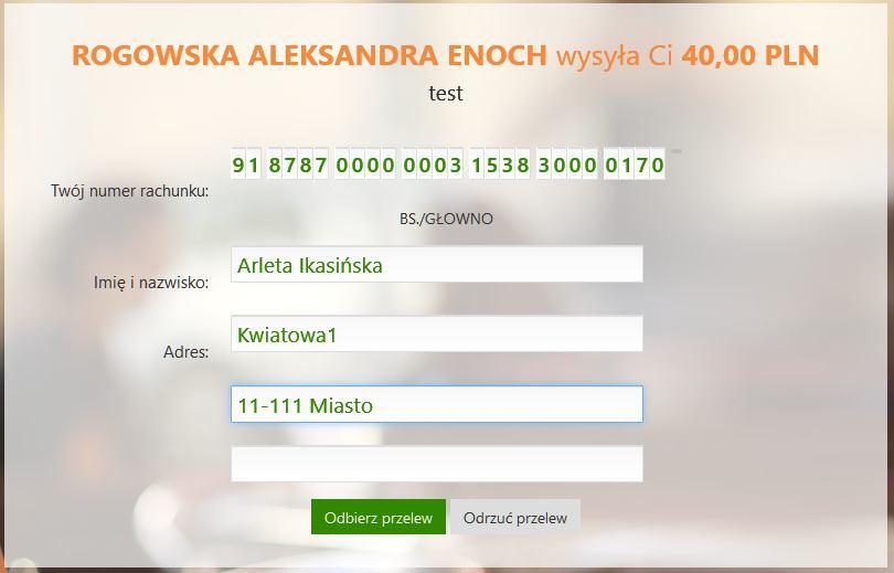 Prawidłowo wykonana dyspozycja kończy się informacją: Przelewy zdefiniowane Przelew zdefiniowany przydatny jest wtedy, gdy klient posiada odbiorców, na których rzecz często realizuje płatności