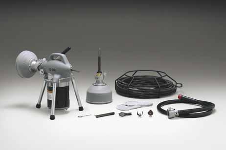 Wyposażona w adapter A-7, obsługuje ciągłe odcinki o długości do 50' (5 m) sprężyny 5 6" (8 mm) lub 5' ( m) sprężyny 8" (0 mm). 5 6" (8 mm) najlepsza do linii od 4" (20 mm) do 2" (40 mm).