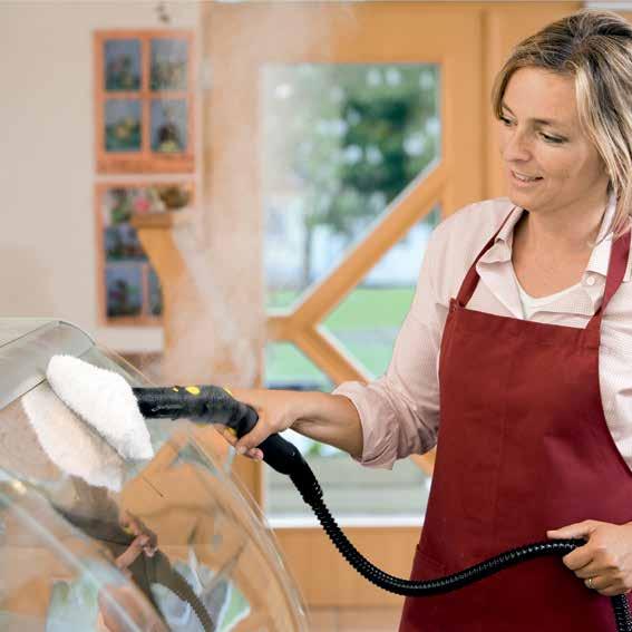 Akcesoria do parownicy / odkurzacza parowego Akcesoria do parownic Dysza ręczna umożliwia wygodne czyszczenie różnorodnych powierzchni: luster, szyb, glazury, piekarników czy kabin prysznicowych.