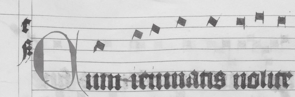 O notacjach muzycznych w antyfonarzu tynieckim 203 Przykład 2 tulus, oraz jest stosowany jako pierwszy element neumatyczny neum kilkudźwiękowych: pes, clivis, torculus czy climacus (tabela 1).