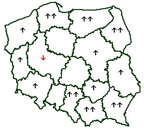 bezwzględnych (jest tak w wypadku stosunkowo rzadko odwiedzanych województw podkarpackiego i świętokrzyskiego).
