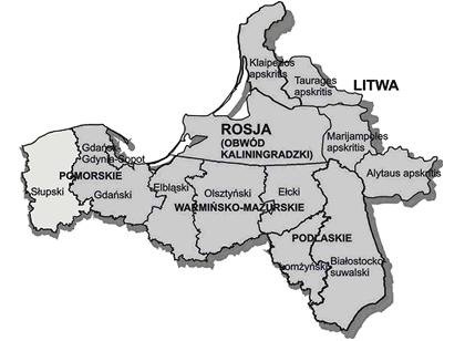 po stronie litewskiej obszar wsparcia obejmuje regiony: Alytus, Kłajpeda, Marijampole i Taurage. Z kolei po stronie rosyjskiej obszar ten obejmuje cały Obwód Kaliningradzki.