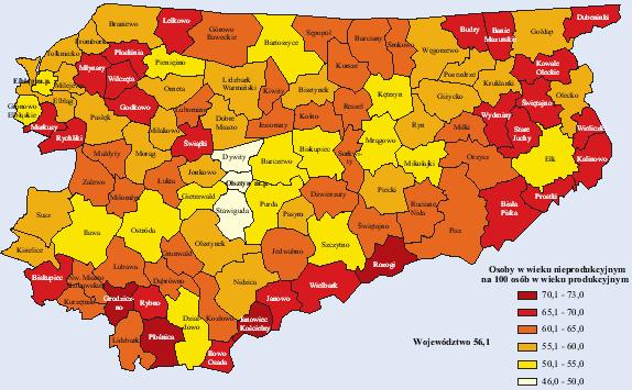 Rezultatem przemian demograficznych w kraju jest gwałtowne zmniejszanie się liczby dzieci i młodzieŝy oraz wzrostu w wieku zdolności do pracy - produkcyjnym i w wieku nabywania uprawnień emerytalnych
