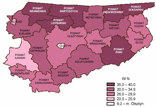 Gospodarstw Rolnych - zagroŝonych marginalizacją ekonomiczną i społeczną, peryferyjnego połoŝenia województwa wzdłuŝ granicy północno-wschodniej, bez dostępu do waŝniejszych korytarzy komunikacyjnych.