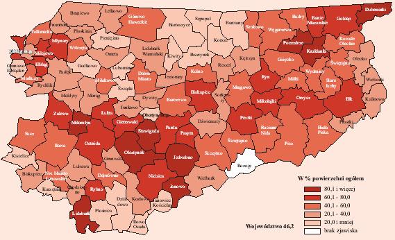 4. Ochrona środowiska i Infrastruktura 4.1. Ochrona środowiska Obszary objęte prawną ochroną przyrody w województwie stanowią prawie połowę jego powierzchni.
