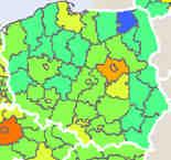 Rycina nr 25 Poziom dostępności powietrznej w 2001r.