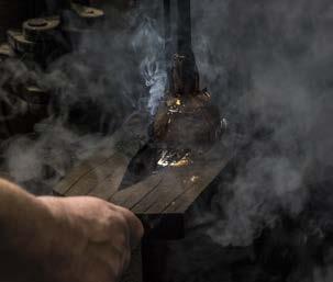 All the manufacturing processes blowing, casting, grinding and decorating are handmade.