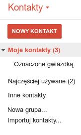 otwartym oknie oknie wpisujemy nazwę grupy. Nazwa wpisanej grupy pojawia się na liście kontaktów.