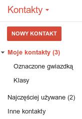 kontaktów, wybieramy trójkąt obok ikony grupy.