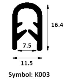 krawędziowa samozaciskowa PVC K001 Krawędź: 2 do 4 mm 50 Uszczelka krawędziowa samozaciskowa PVC K002