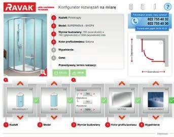 Podręcznik online, z którym krok po kroku zestawisz produkt na miarę łazienki (kabinę prysznicową, drzwi prysznicowe, ściankę stałą i parawan nawannowy lub drzwi).