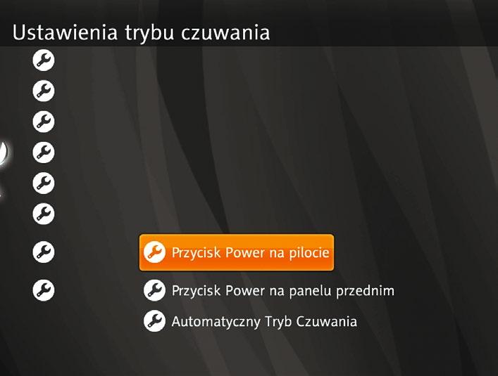 USTAWIENIA ODBIORNIKA F USTAWIENIA TRYBU CZUWANIA 1.