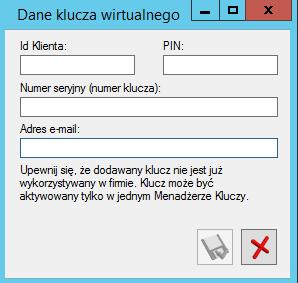 Jeżeli czas do odnowienia klucza będzie mniejszy niż 2h, wyświetlony zostanie specjalny komunikat nad przyciskiem Aktualizacji modułów w przypadku braku podłączenia internetowego z informacją o