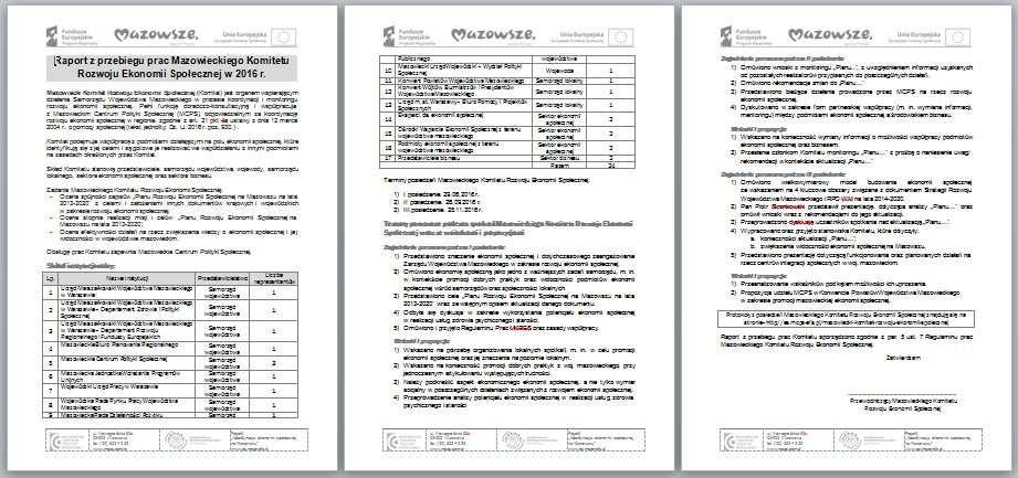 Podsumowanie działalności Komitetu w 2016 r.