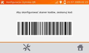 W celu skonfigurowania czytnika należy zeskanować wyświetlony kod.