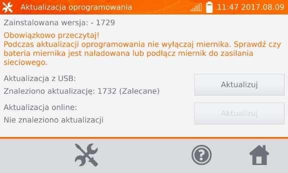 Kliknąć przycisk Aktualizacja oprogramowania.