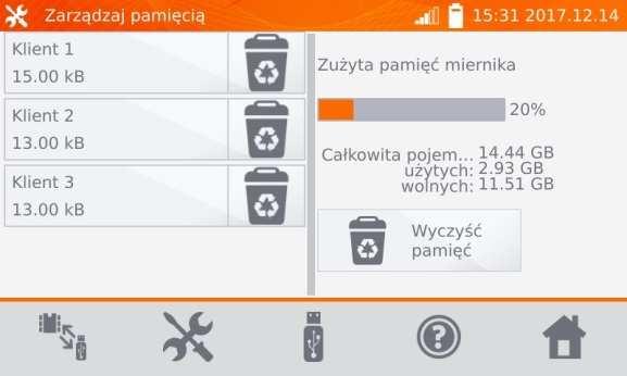 5 Kopiowanie danych klienta z pamięci do PEN-drive a i odwrotnie W głównym menu kliknąć przycisk, następnie Ustawienia