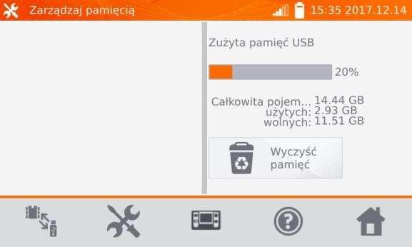 Kliknąć przycisk, aby wyświetlić zawartość pamięci miernika. Kliknąć przycisk kopiować dane.