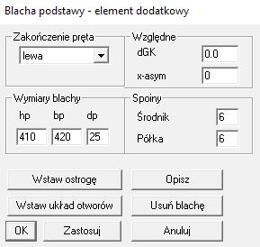 W wyświetlonym oknie dialogowym zmień parametry na: Kotwa gwintowana: Długość= 600 Wszystkie pozostałe właściwości pozostaw bez zmian.