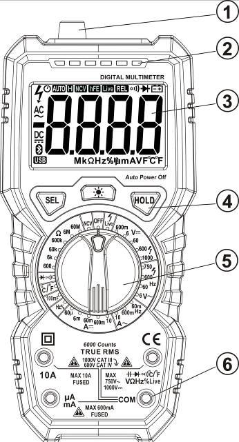 IV uziemieniem Zasilanie 6V, 4 baterie alkaliczne LR6 AA Wyświetlacz LCD 6000 Wybór zakresu ręcznie przy pomiarze napięcia, prądu, rezystancji automatycznie przy pomiarze pojemności i temperatury