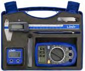 Digital multimeter with a large display indicating the selected range and if cables are correctly connected.