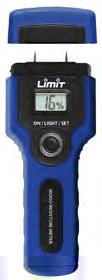 Moisture indicator Limit. Direct reading of the measurement on the LCD display available immediately after the probes are driven into wood. The protective cover also serves as the calibrating unit.