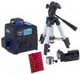 Supplied with a stand-/wall-mounted adapter, a reflective disc, a soft case, batteries and user manual. 4 laser diodes - class 2M, 10mW, 635 nm. Laser equipment for the construction industry Item no.