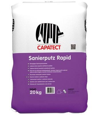 obligatoryjną warstwę obrzutki Capatect Vorspritz. Capatect Sanierputz Rapid stosowany jest w tym układzie jako warstwa wierzchnia.