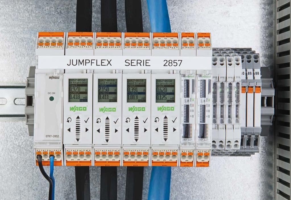 Urządzenie do konfiguracji w formacie kieszonkowym JUMPFLEX KONFIGURJ Panel konfiguracyjny do serii 2857 Imponująca elastyczność! Zdejmowany panel łatwo i szybko montuje się na obudowie.