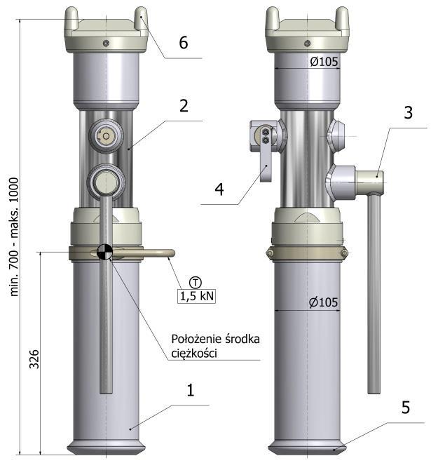 OBUDOWY ŚCIANOWE I CHODNIKOWE Charakterystyka techniczna stojaków SHR-700 i SHR-960 [5] Tabela 2 Parametr Wartość SHR-700 SHR-960 Długość minimalna [mm] 700 960 Długość maksymalna [mm] 1000 1300