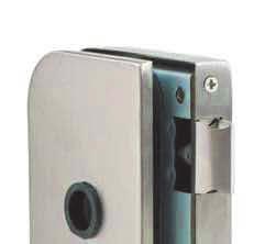 ZAMEK DO SZKŁA ROBIN Grubość szkła: - 12 mm Z otworem na klamkę i cylinder: Lewy - aluminium anodow. 14.60.1-0 Prawy - aluminium anodow. 14.60.1-5 Lewy - stal nierdz.