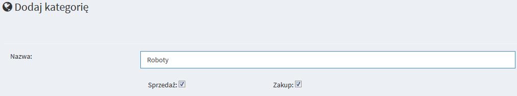 W następnym kroku należy wpisać nazwę kategorii oraz określić czy ma ona dotyczyć tylko sprzedaży, tylko zakupu czy zarówno sprzedaży jak i zakupu. Wpis potwierdzić przyciskiem 7. Rejestr VAT 71.