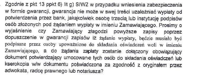 907), dalej (ustawa Pzp), udzielam Wykonawcom wyjaśnień oraz odpowiedzi na zadane pytania do