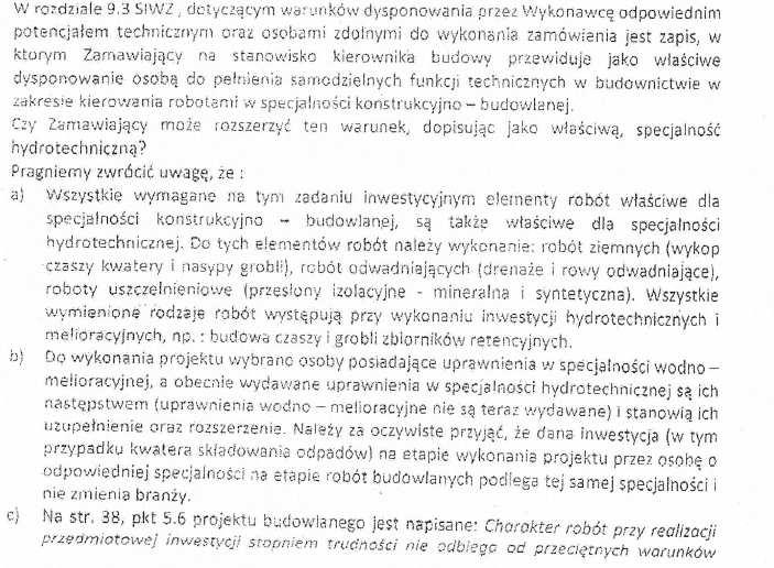 Pytanie 20: Odpowiedź na pytanie 20: Jak wyżej w Odpowiedzi Nr 10 tj.